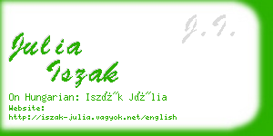 julia iszak business card